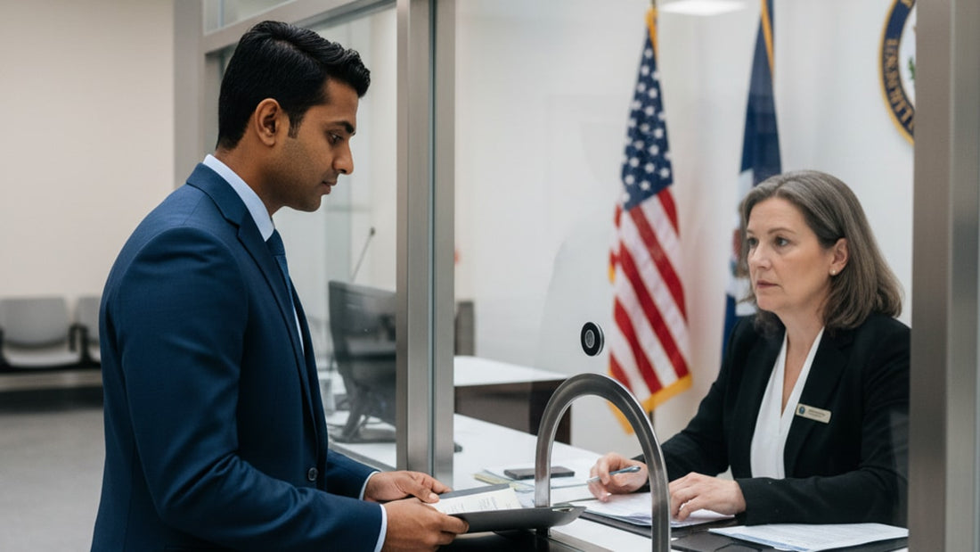 h-2b visa interview at consulate - Professional illustration