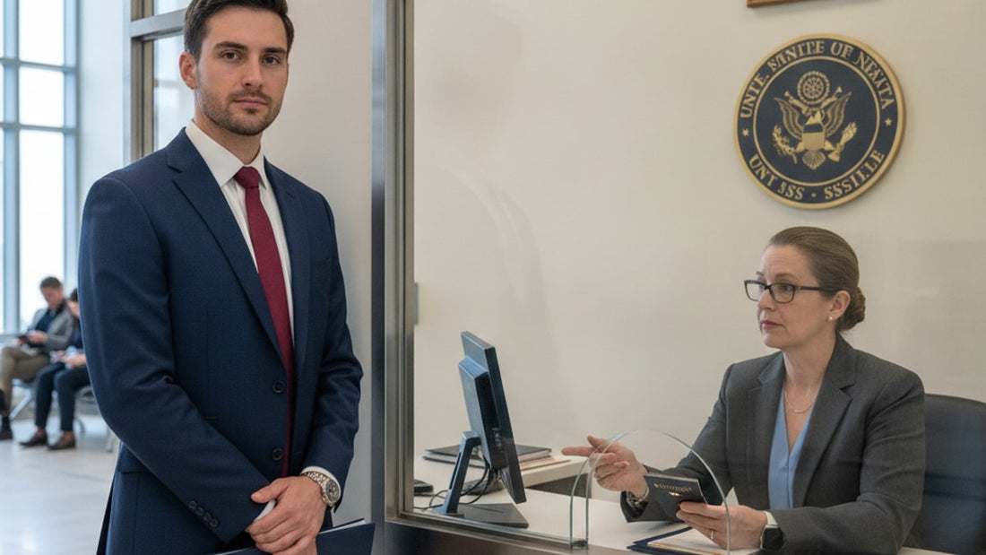 b-1/b-2 visa interview at consulate - Professional illustration