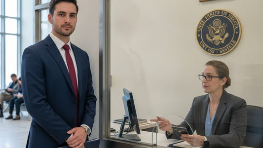 b-1/b-2 visa interview at consulate - Professional illustration