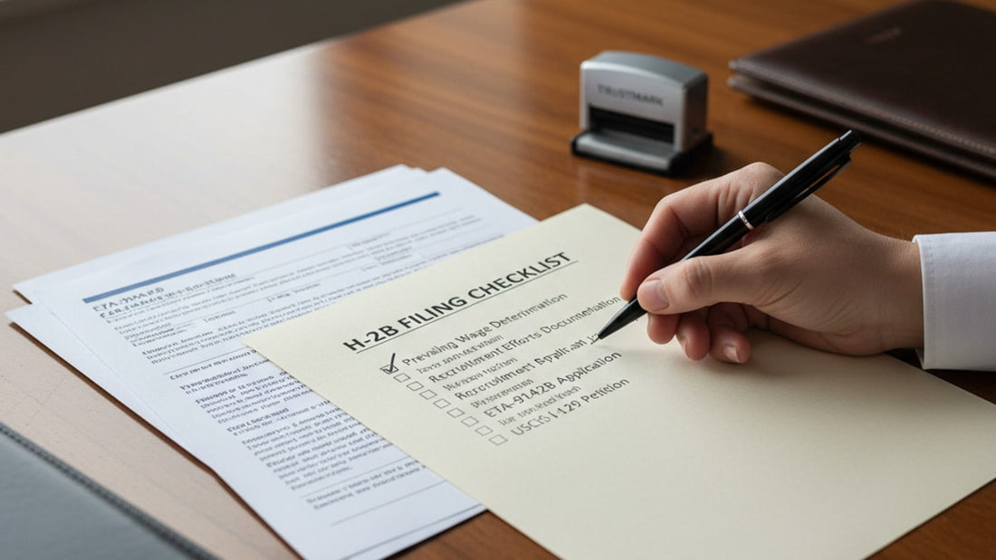 h-2b form filing checklist - Professional illustration
