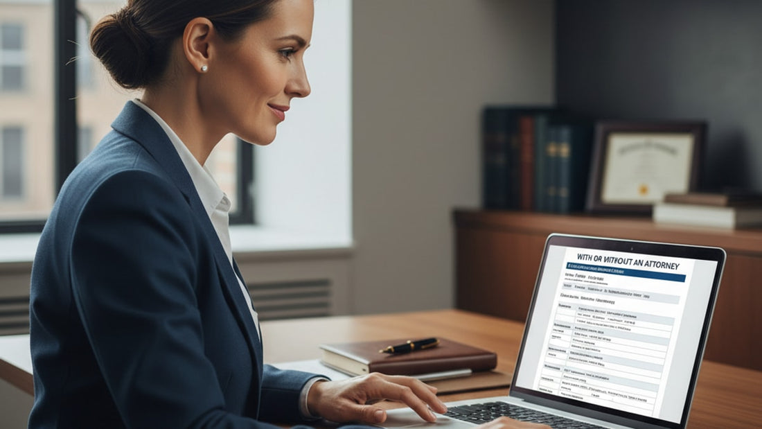e-3 filing with or without an attorney - Professional illustration