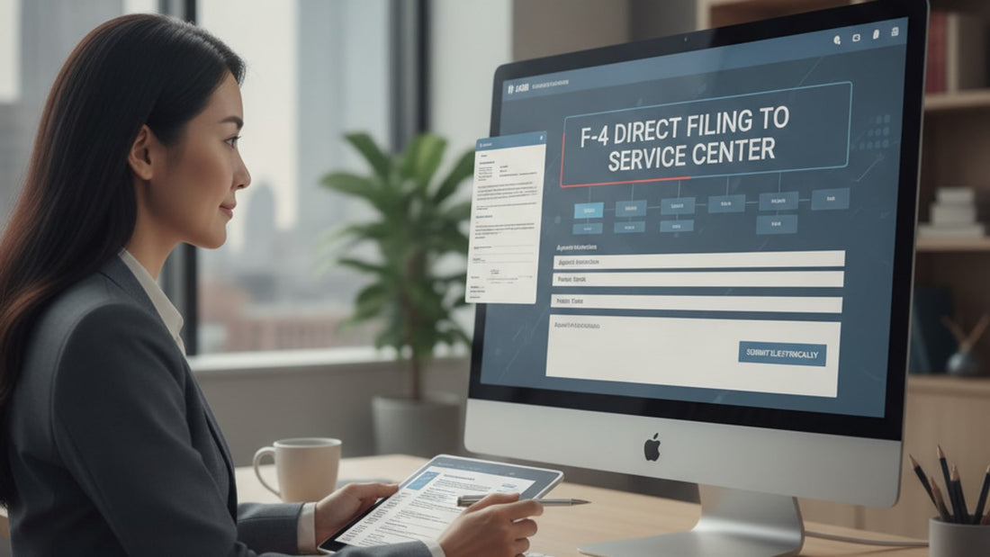 f-4 direct filing to service center - Professional illustration