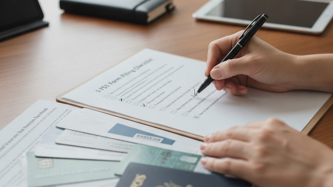 i-751 form filing checklist. - Professional illustration