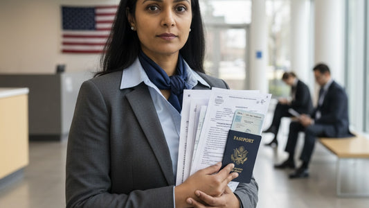 h-1b visa interview at consulate - Professional illustration