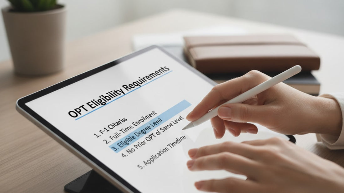 opt eligibility requirements explained - Professional illustration
