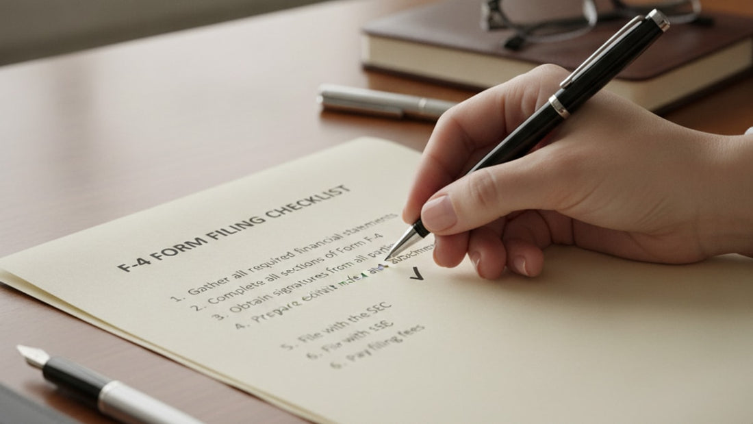 f-4 form filing checklist - Professional illustration