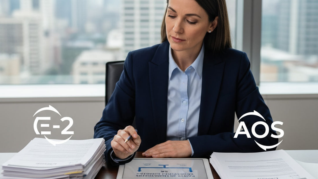 e-2 consular processing vs adjustment of status - Professional illustration