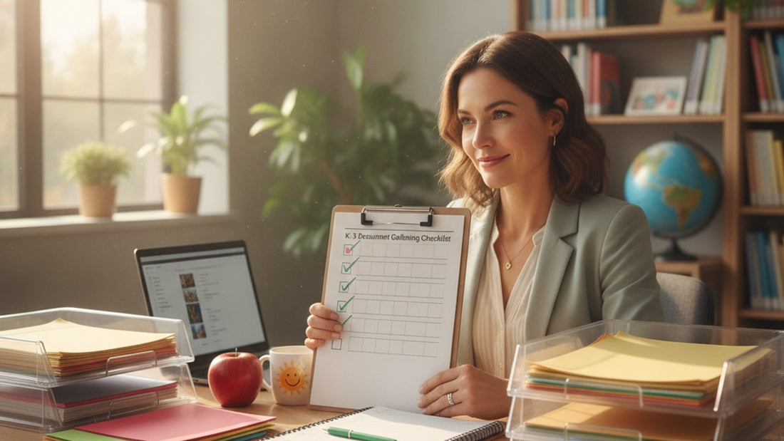 k-3 document gathering checklist - Professional illustration