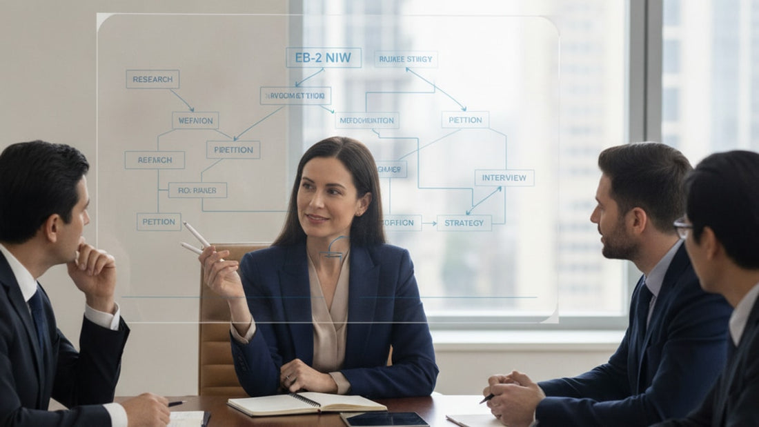 eb-2 niw interview preparation strategy - Professional illustration