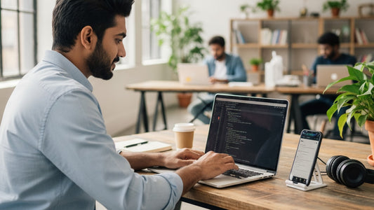 h-1b visa mobile developer - Professional illustration