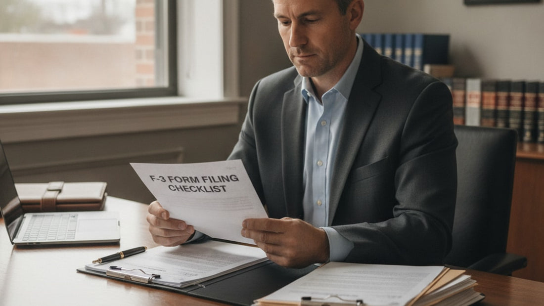 f-3 form filing checklist - Professional illustration