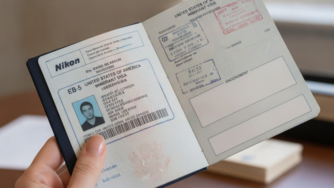 eb-5 visa stamp process at embassy - Professional illustration
