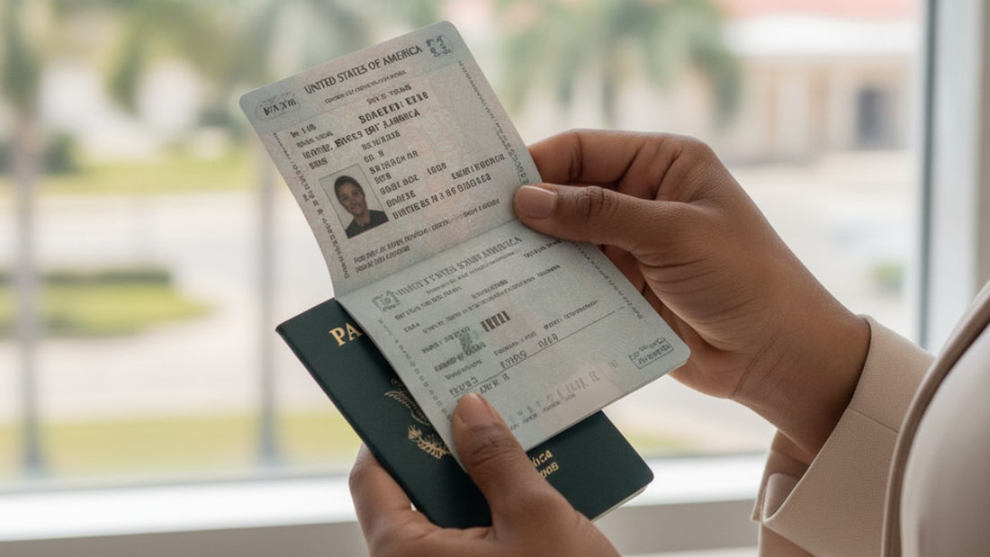 b-1/b-2 visa jamaica - Professional illustration