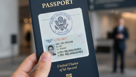 i-751 visa stamp process at embassy - Professional illustration