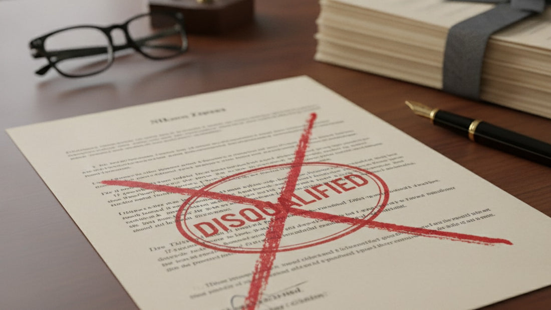 opt disqualifications and bars - Professional illustration